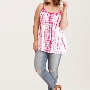 Torrid Tie Dye Challis Cross Back Babydoll Top Sz 0